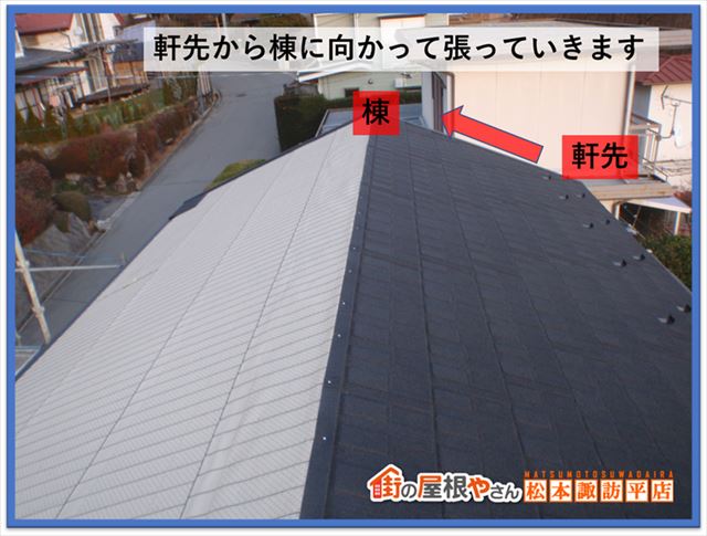 茅野市葺き替え工事　本体取り付け